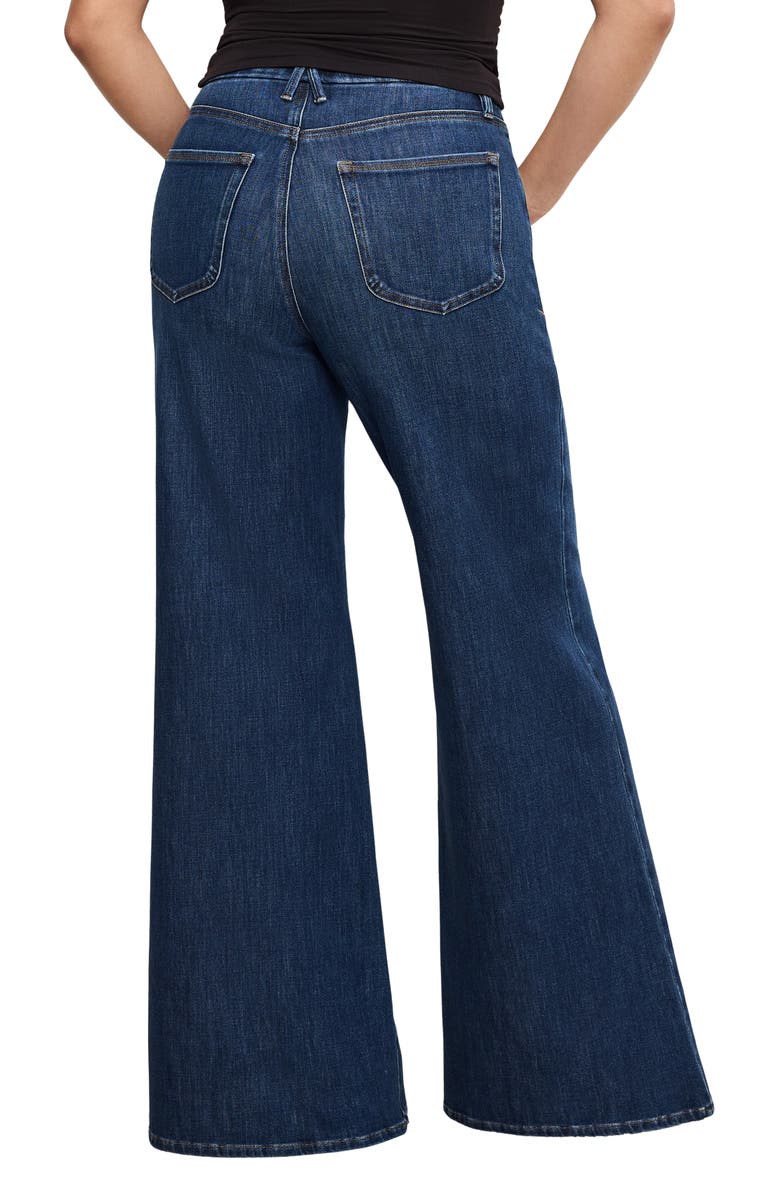 Good American Soft-Tech Good Waist Palazzo Jeans, Alternate, color, Indigo977
