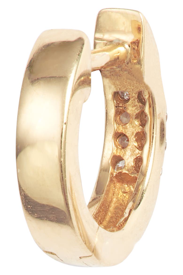 Diamond Huggie Hoop Earrings (Nordstrom Exclusive), Alternate, color, GOLD/ DIAMOND