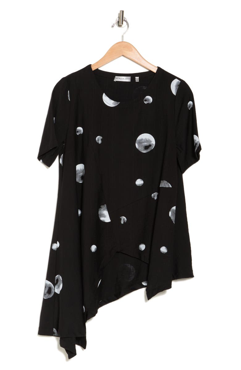 PATRIZIA LUCA Asymmetric Dot Print Top, Alternate, color,