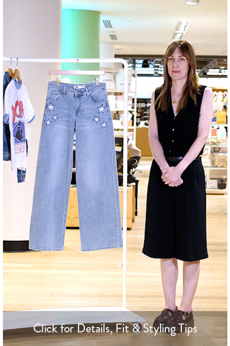 Joey Super Wide Leg Jeans with Star Appliqué video