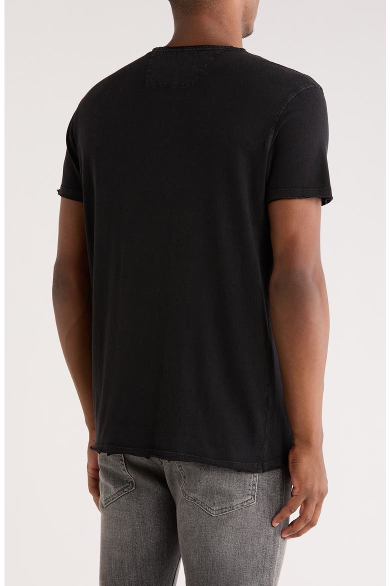 Snake Bones Raw Edge Cotton Graphic T-Shirt, Alternate, color, BLACK