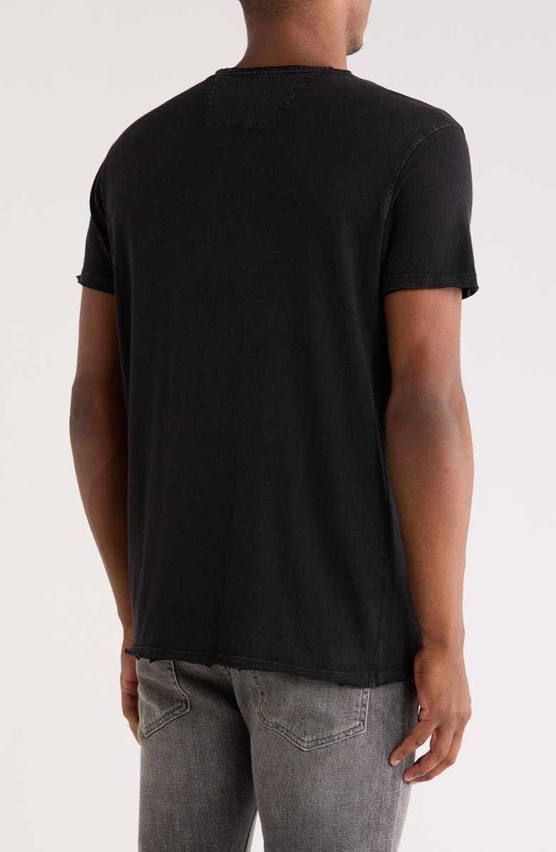 John Varvatos Snake Bones Raw Edge Cotton Graphic T-Shirt, Alternate, color, Black