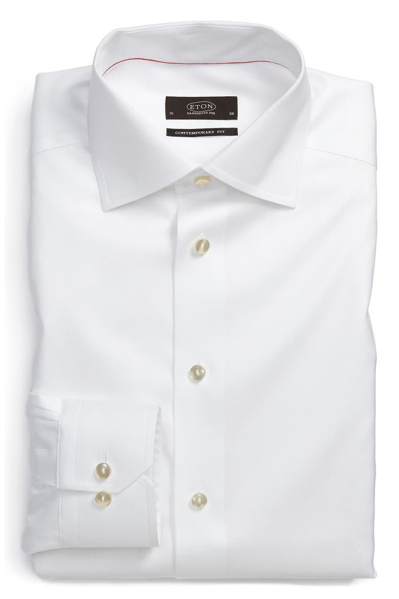 Contemporary Fit Dress Shirt, Main, color, WHITE