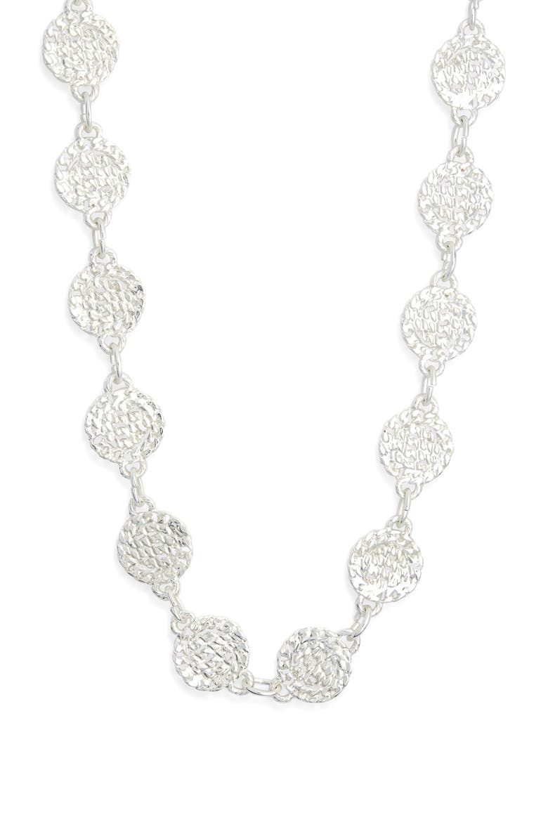 Coin Necklace, Main, color, SILVER