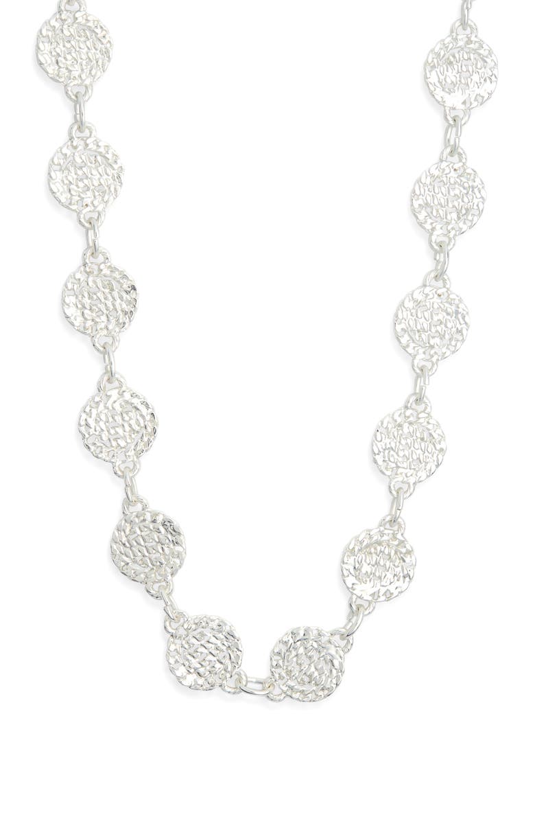 Karine Sultan Coin Necklace, Main, color, Silver