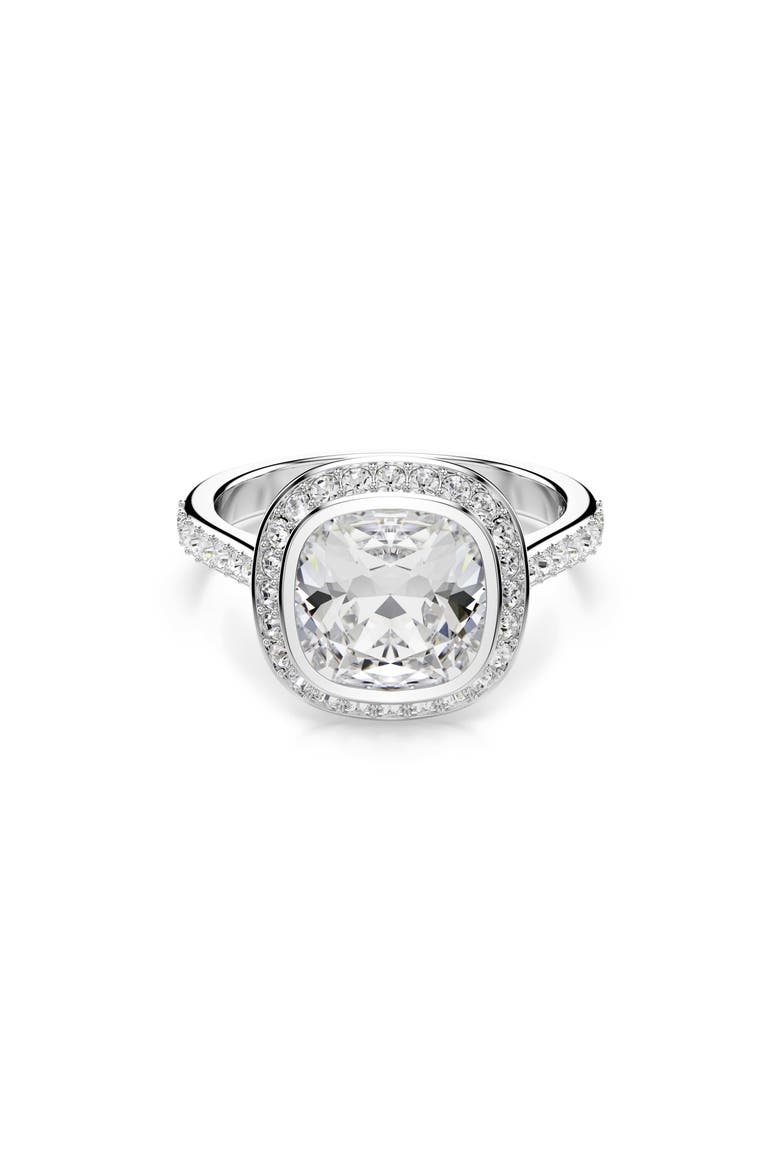 Una Cushion Halo Ring, Main, color, WHITE GOLD/ CRYSTAL