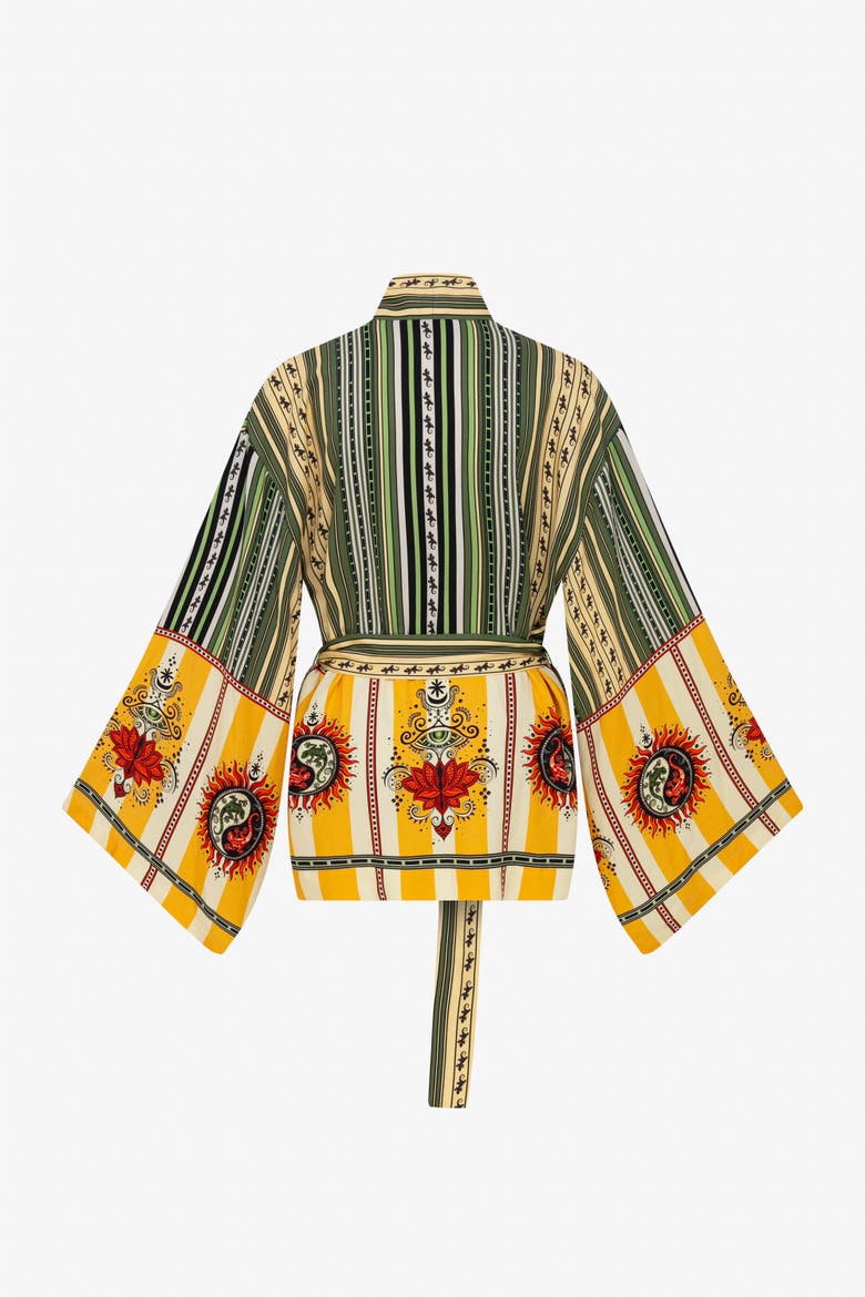 Sun Printed Desert Echo Caftan, Main, color, Green