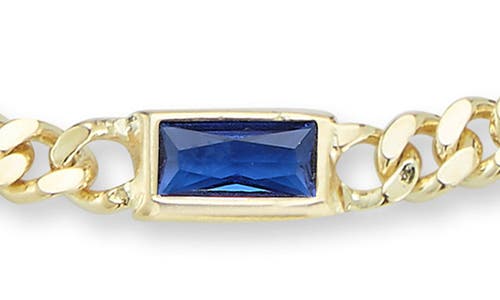 Sphera Milano 14k Gold Plate Sterling Silver Curb Cz Station Bracelet In Multi