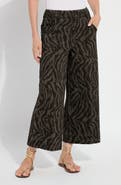 Lysse Leo Print High Waist Ankle Wide Leg Denim Pants