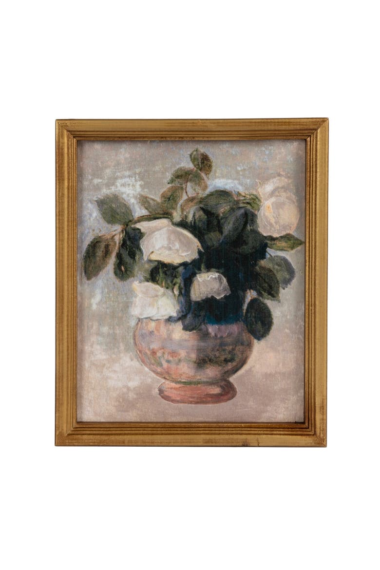 2-Piece Framed Vintage Reproduction Flower Wall Décor, Alternate, color, Multicolor