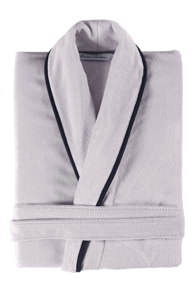 Contrast Frame Cotton Robe, Main, color, SILVER