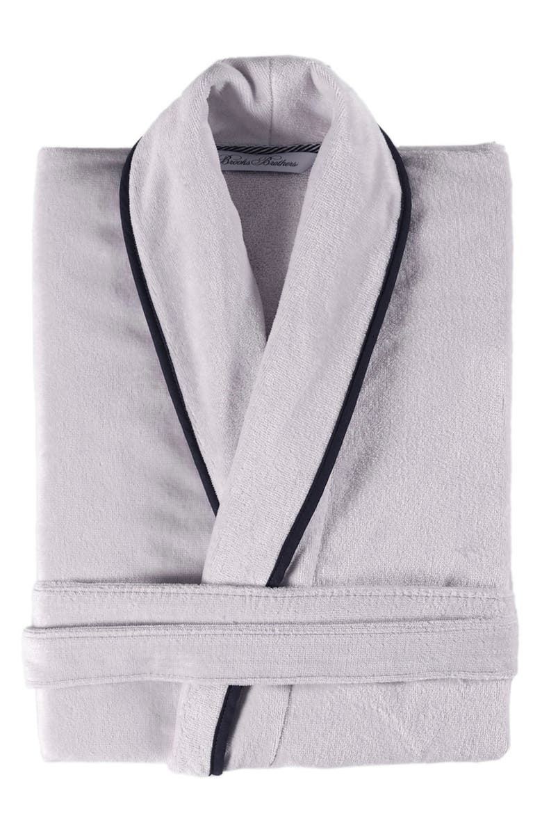 Brooks Brothers Contrast Frame Cotton Robe, Main, color, 