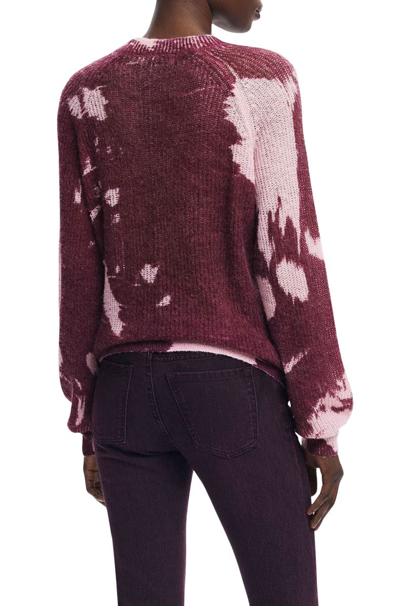 Desigual Abstract Print Crewneck Sweater, Alternate, color, Dark Purple