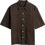 AllSaints Leopardo Organic Cotton Blend Button-Up Shirt