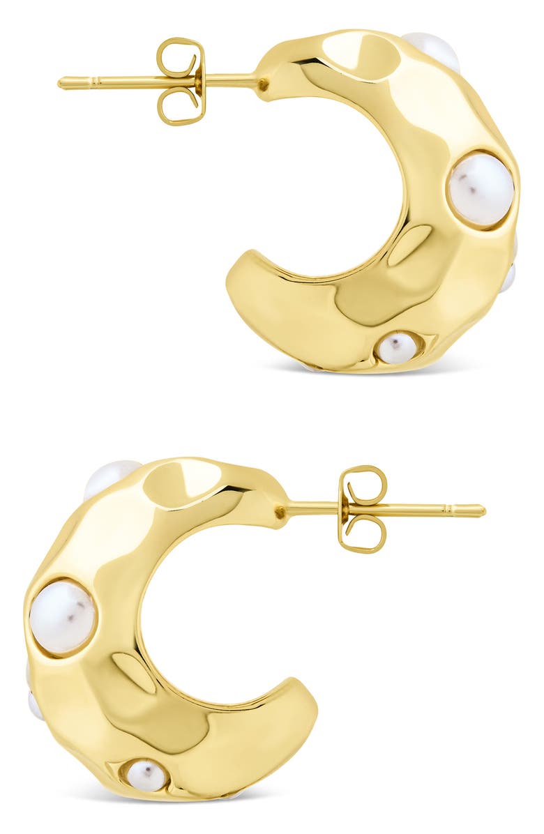 Sterling Forever Eleanor Chunky Molten Hoop Earrings, Alternate, color, Gold