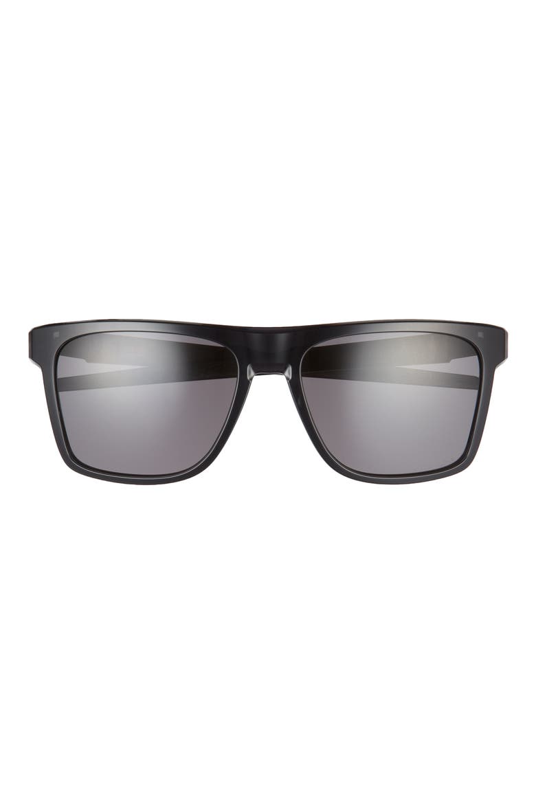 57mm Polarized Rectangular Sunglasses, Main, color, BLACK GREY
