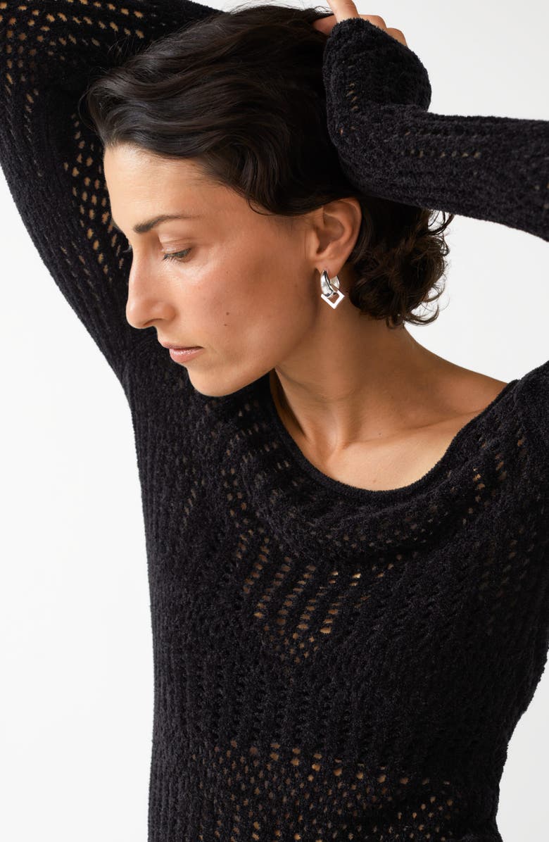 & Other Stories Open Stitch Long Sleeve Dress, Alternate, color, 