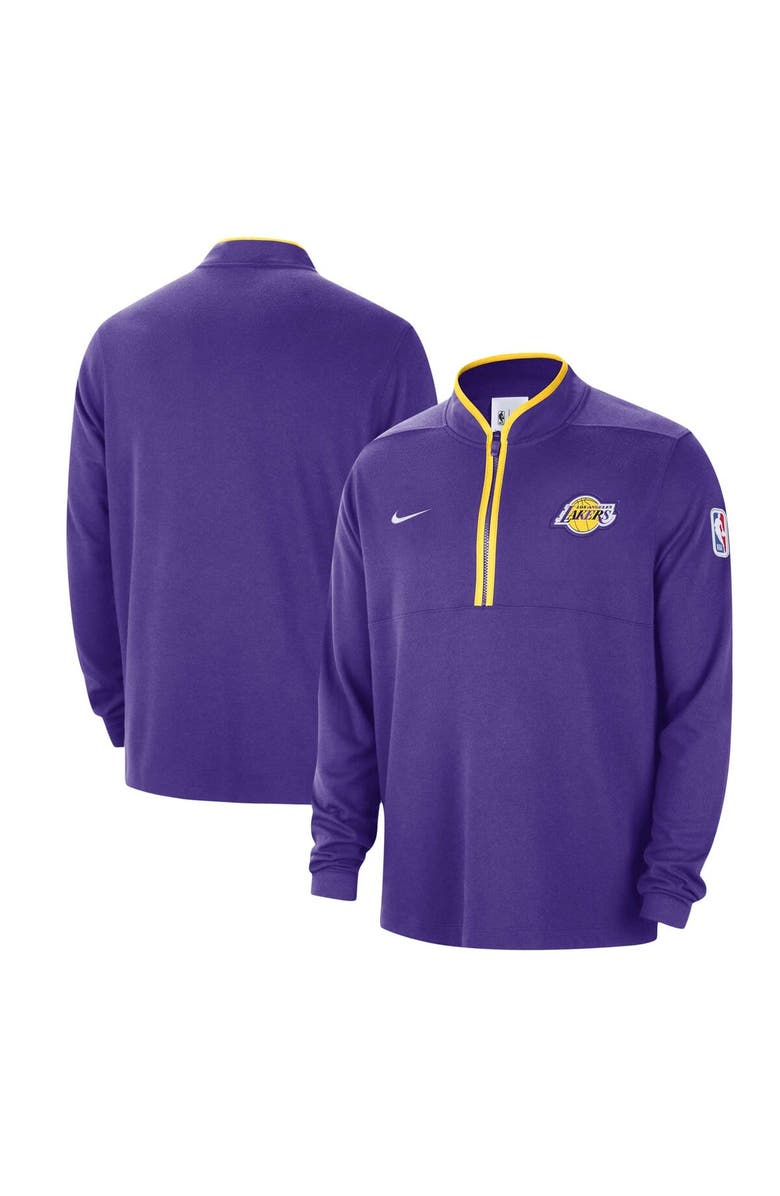 Nike Men's Nike Purple Los Angeles Lakers Authentic Performance Half-Zip Jacket, Alternate, color, Purple
