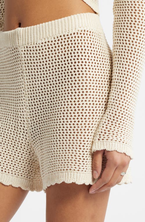 Bp. Open Stitch Cotton Blend Shorts In Ivory