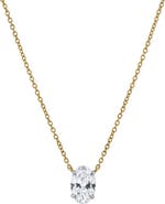 LuvMyJewelry Oval Obsession 14K Gold Lab Grown Diamond Necklace - 1 ct