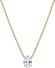LuvMyJewelry Oval Obsession 14K Gold Lab Grown Diamond Necklace - 1 ct