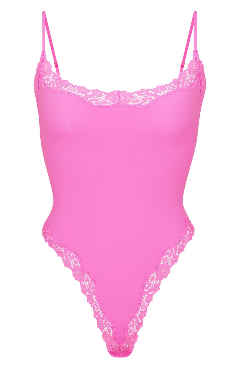 SKIMS Fits Everybody Lace Trim Cami Bodysuit, Alternate, color, 