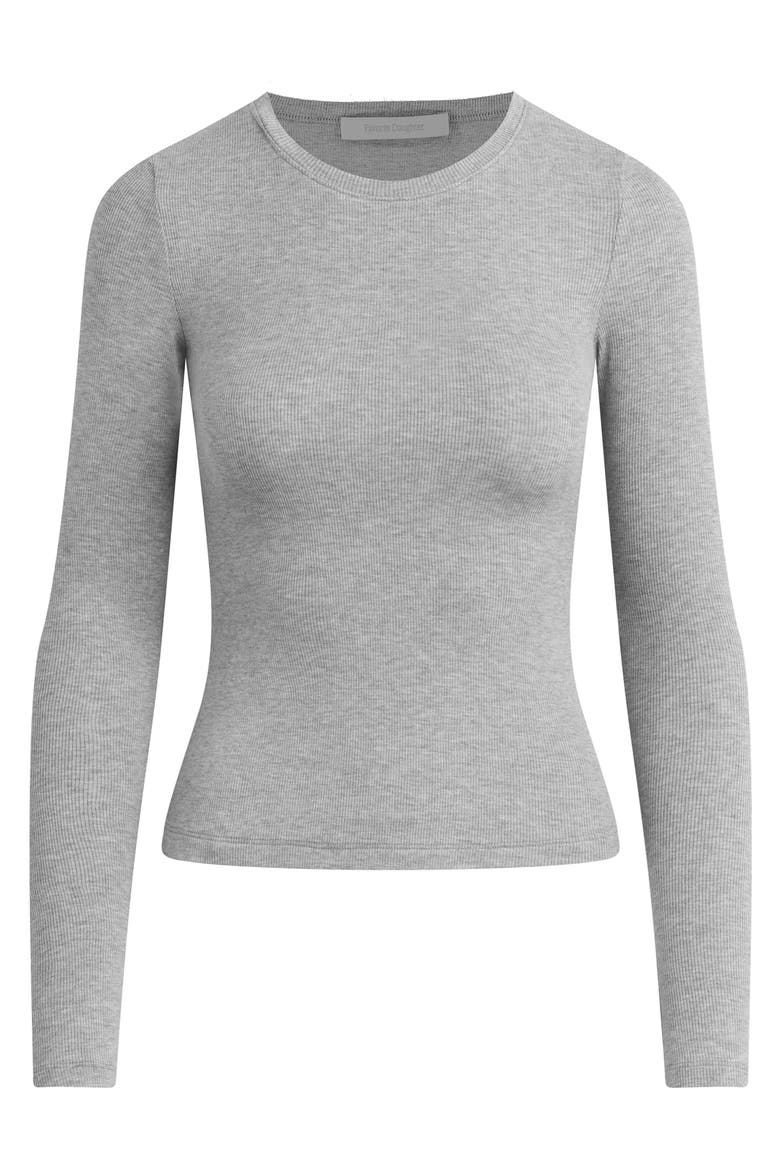 The Ribbed Top, Alternate, color, HEATHER GREY