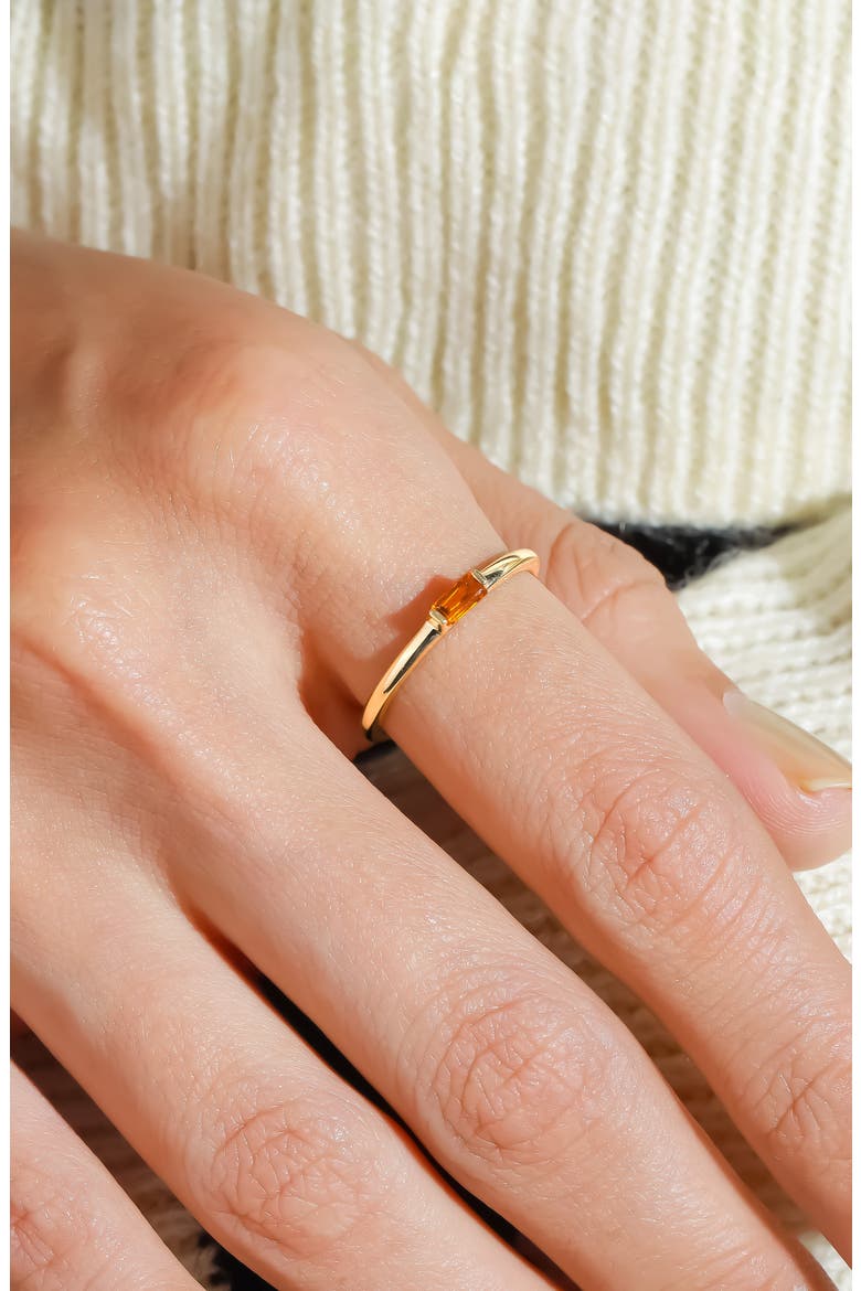 Baguette Gemstone Ring, Alternate, color, YELLOW