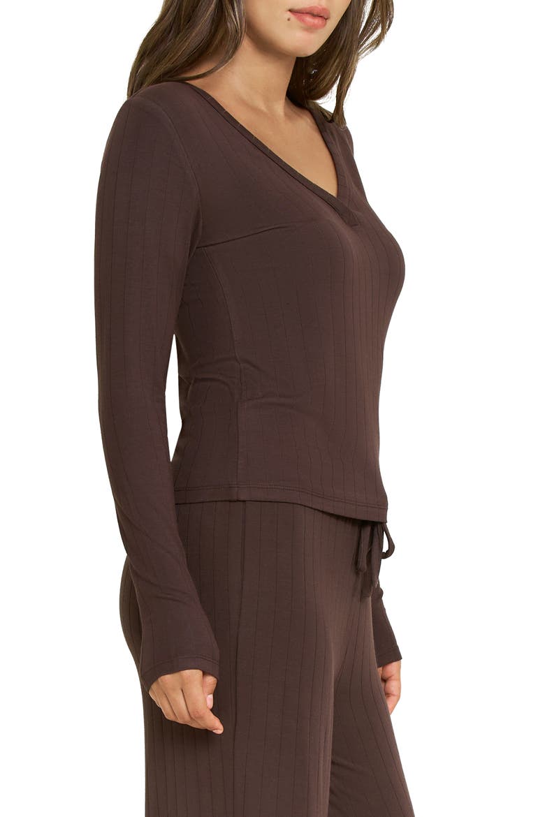Cloud Modal Long Sleeve Henley, Alternate, color, CHOCOLATE