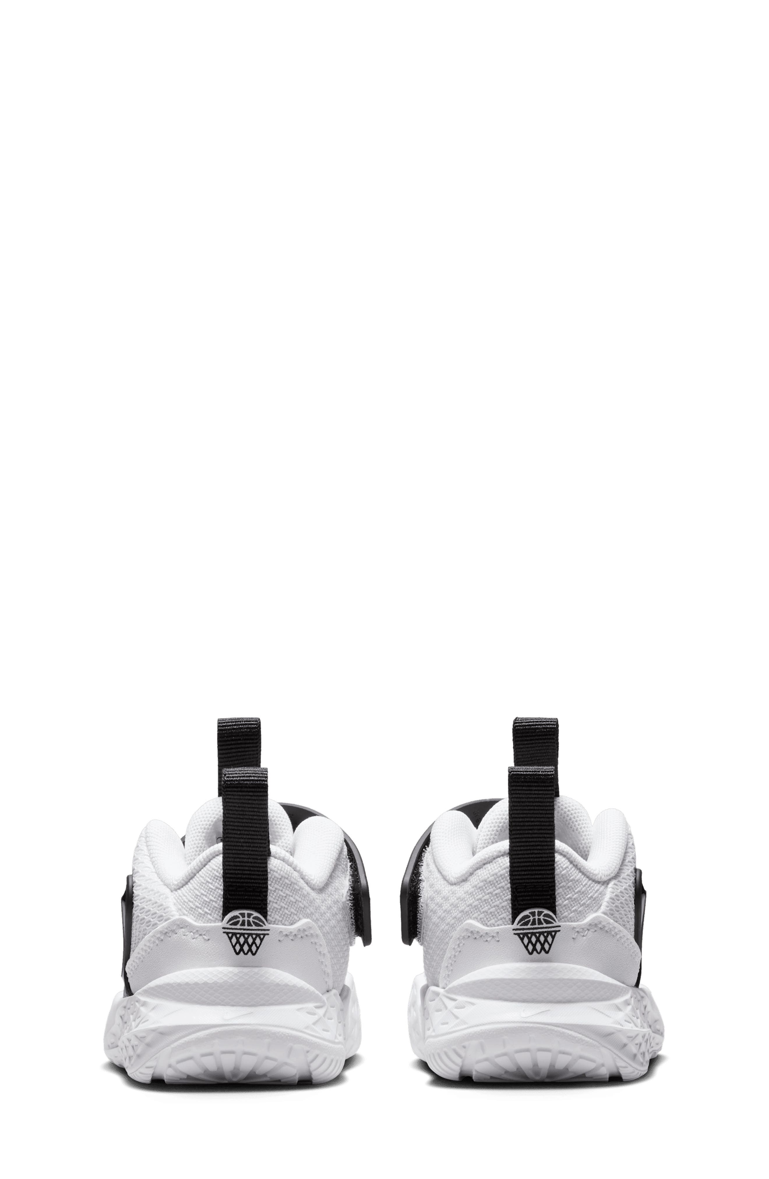 Nike Kids
 Team Hustle D 12 Basketball Sneaker, Alternate, color, 101 White/Black/White