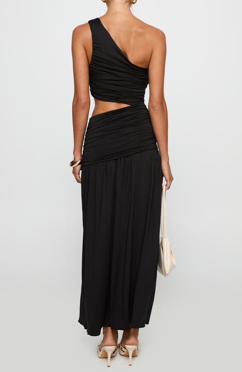 Princess Polly One-shoulder Cutout Detail Maxi Dress In Black