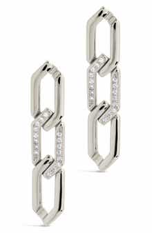 Sterling Forever Kinslee CZ Linear Drop Earrings