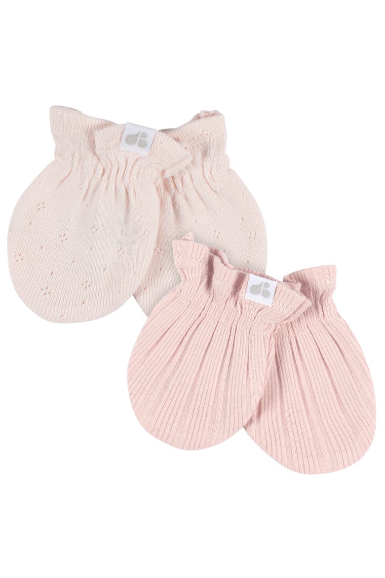 Caps and No Scratch Mittens Set, Alternate, color, Pink