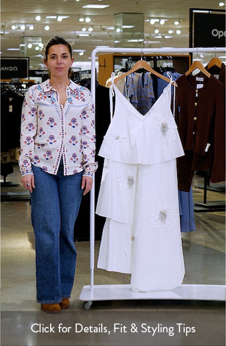 Floral Appliqué Layered Midi Dress, sales video thumbnail