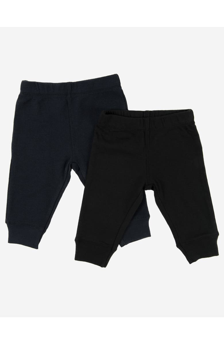 Leveret Baby Pants & Leggings Set, Navy Crawling Pant + Colored Legging, Main, color, Black