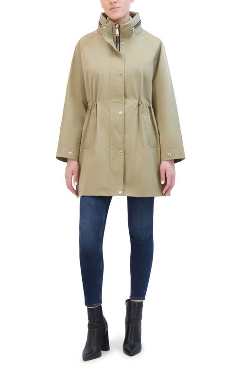 Rebecca Minkoff Oversize Water Repellent Hooded Rain Jacket In Khaki