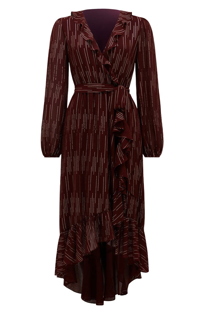 Ever New Print Ruffle Tie Waist High-Low Maxi Dress, Alternate, color, 