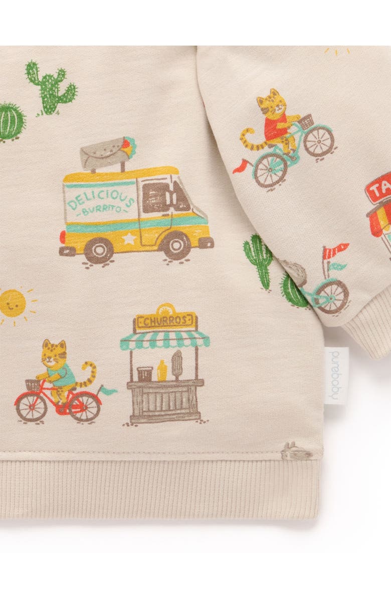 Purebaby Siesta Sweater, Alternate, color, Large Taco Truck Print