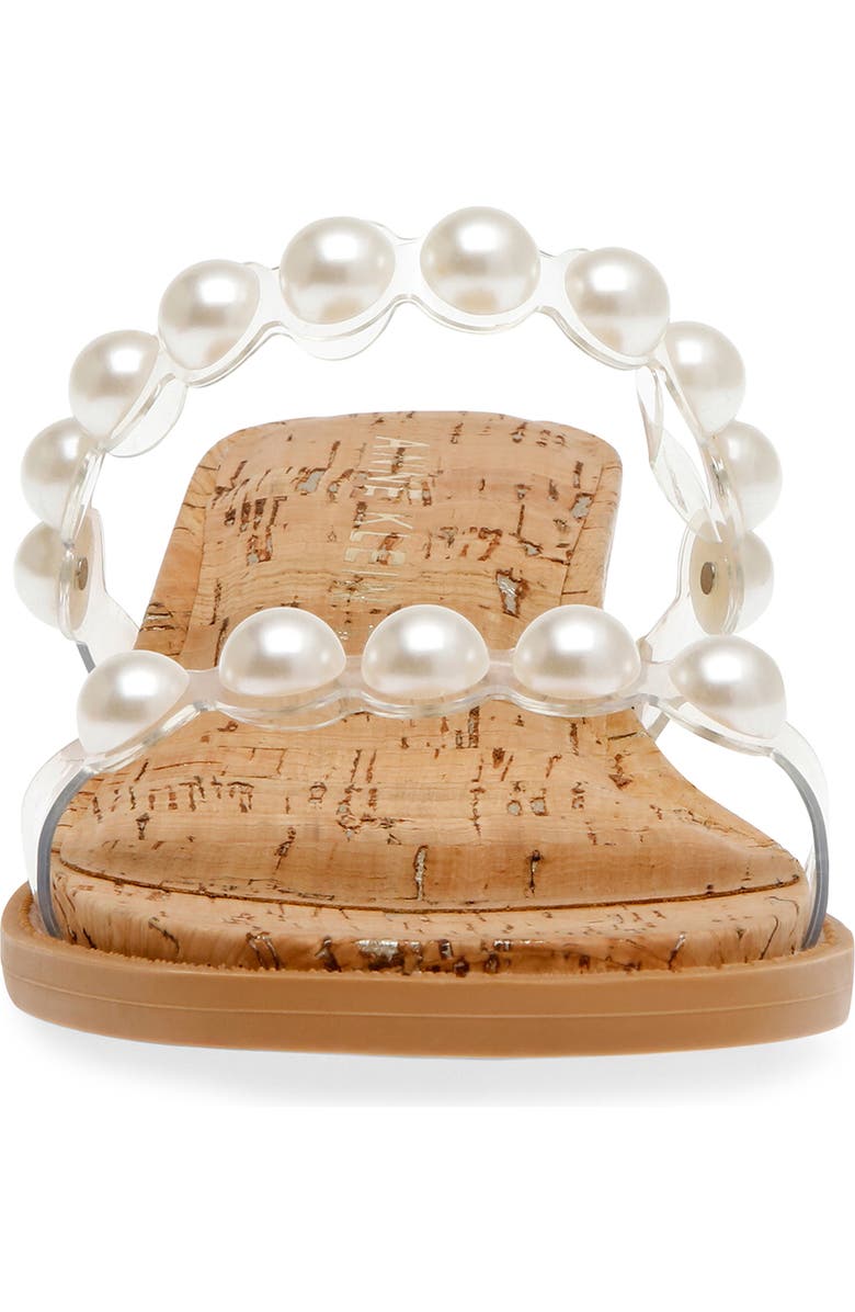 Anne Klein Bee Imitation Pearl Slide Sandal, Alternate, color,