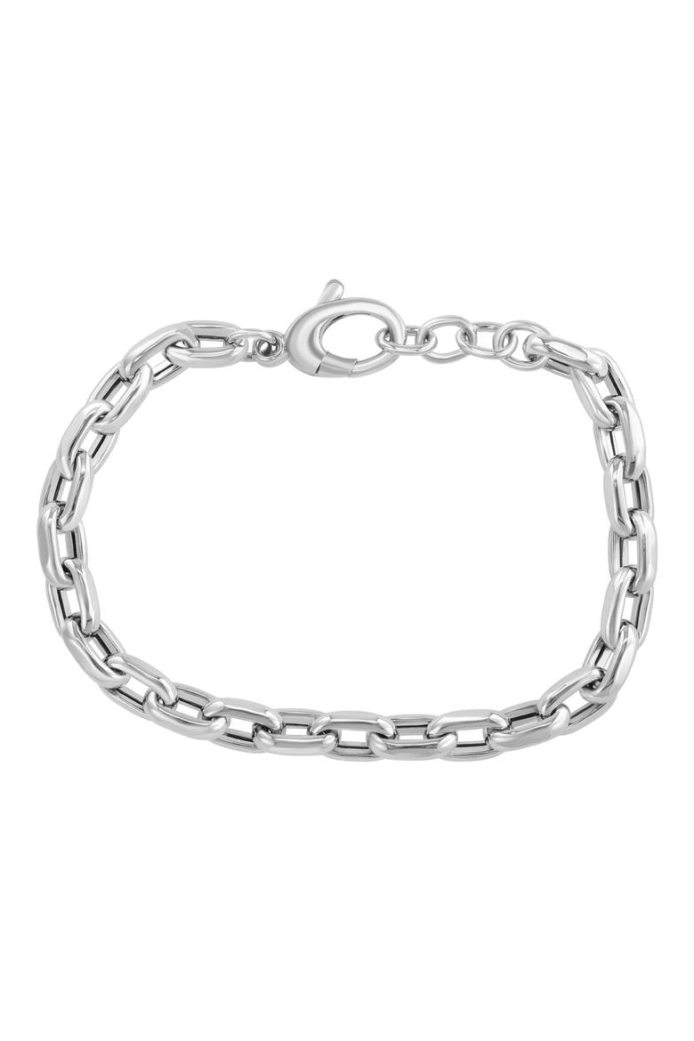Men's Sterling Silver Bracelet, Main, color, METALLIC SILVER