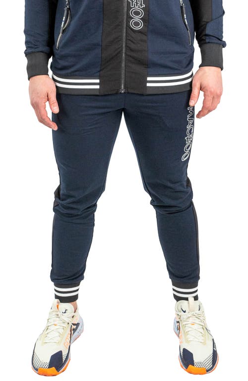 Maceoo Midnight Motion Skinny Fleece Joggers In Blue