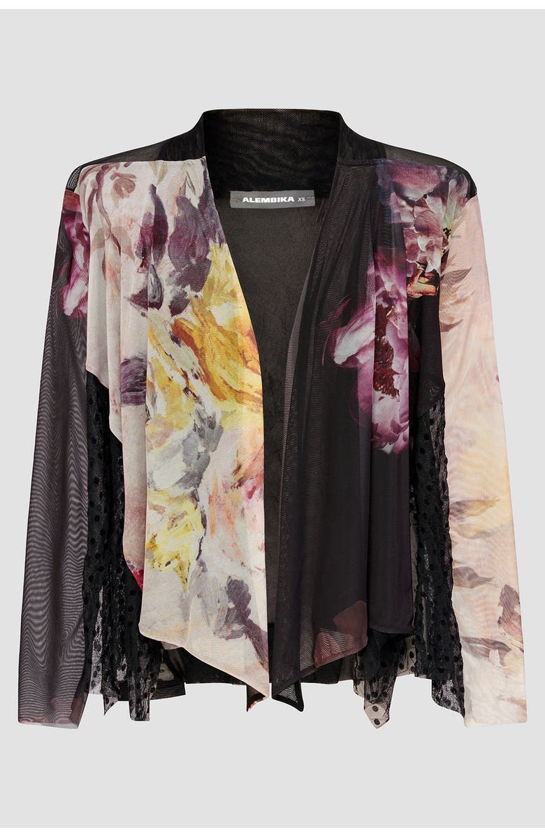 Alembika Mixed florals mesh cardigan, Alternate, color, 