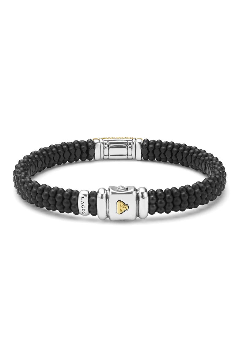 Men's Two-Tone Matte Black Ceramic Diamond Bracelet, Alternate, color, BLACK CERAMIC