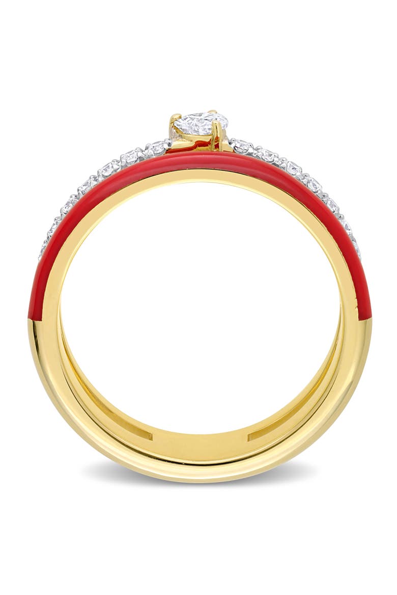 1/3 CTW Diamond & Red Enamel Heart Ring 14k, Alternate, color, Red Enamel