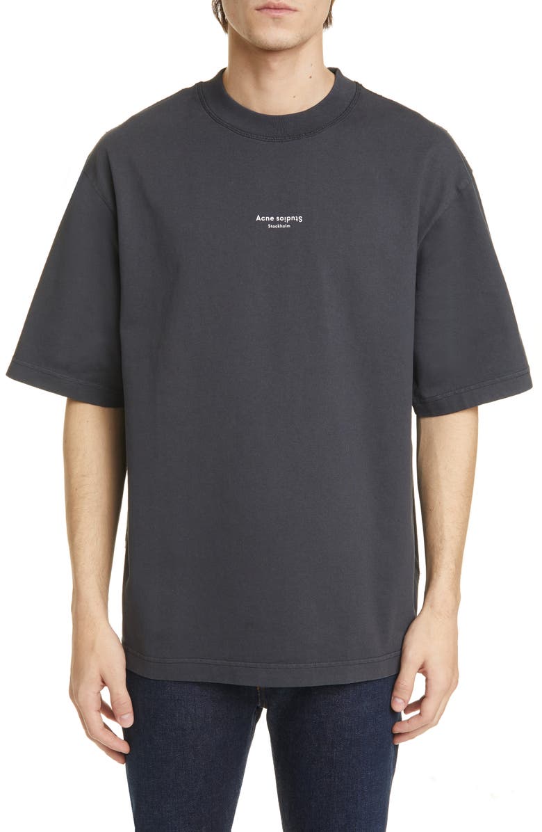 Acne Studios Extorr Stamp Oversize Logo T-Shirt, Main, color, 