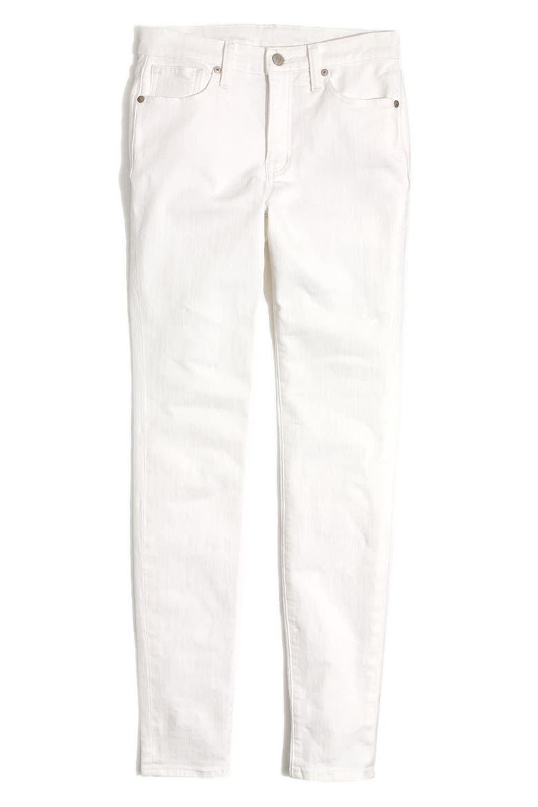 9-Inch High Waist Skinny Jeans, Alternate, color, PURE WHITE