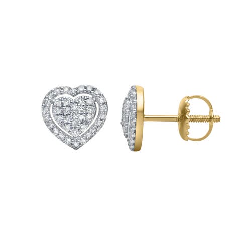 Nora Heart Diamond Earrings in 14K Gold