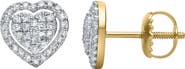 LuvMyJewelry Nora Heart Diamond Earrings in 14K Gold