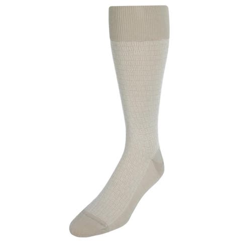 Horatio Cross Hatch Design Mid-Calf Mercerized Cotton Socks
