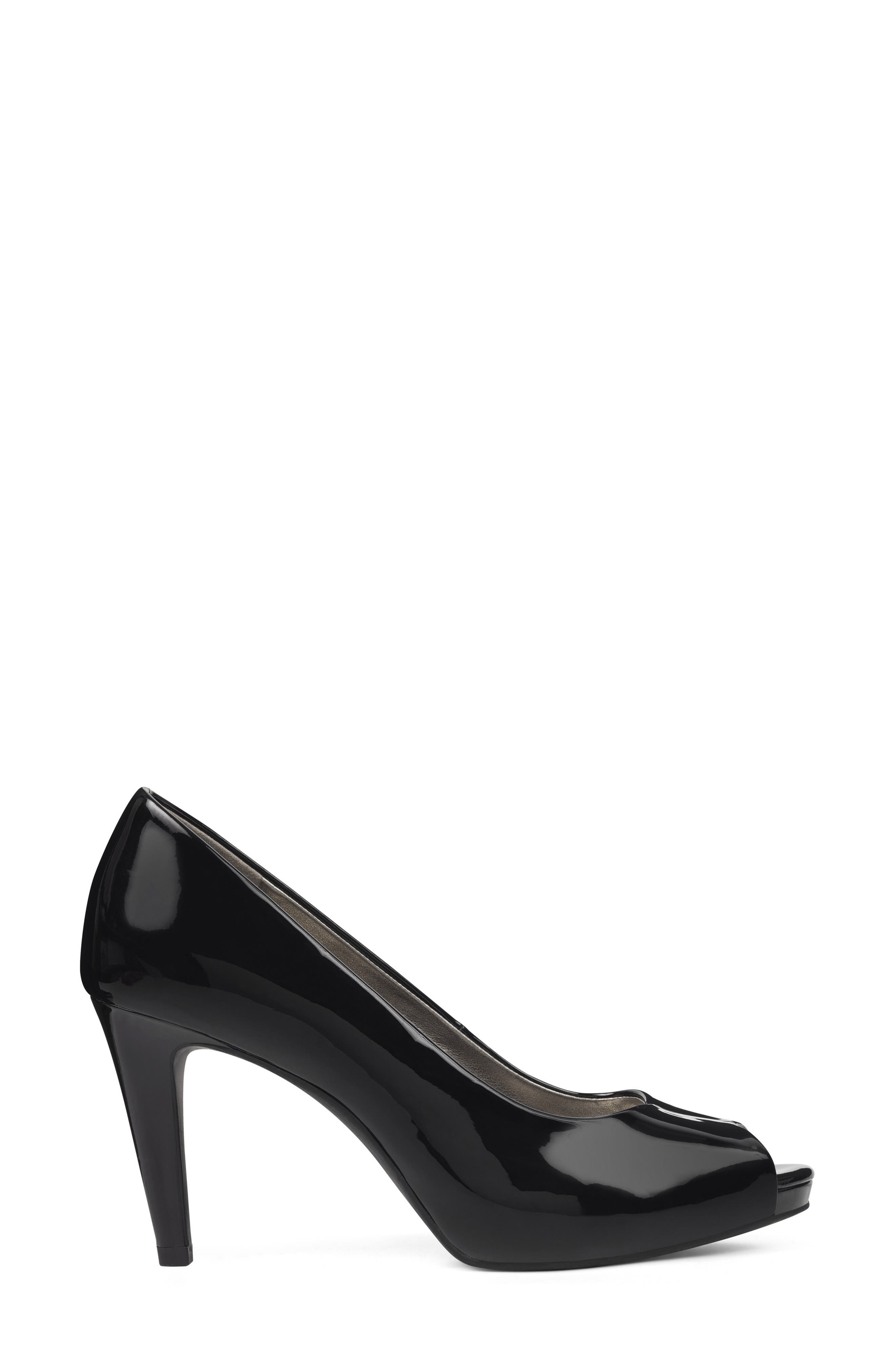 Bandolino Rainaa Peep Toe Pump, Alternate, color, Black Patent